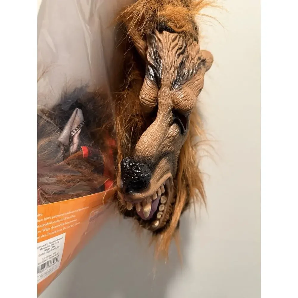 Kids Werewolf Costume Shirt & Mask Halloween  Sz S Sz 7/8 NWT
